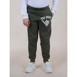 Kiddopanti Boys Military Green Solid Track Bottoms Joggers-picture-16