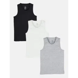 Kiddopanti Boys Multicolor Cotton Regular Fit Vests - Pack of 3-picture-26