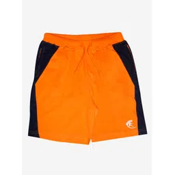 KiddoPanti Boys Orange Colourblocked Pure Cotton Shorts-picture-41