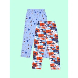 KiddoPanti Boys Pack Of 2 All-Over Printed Cotton Lounge Pants-picture-14