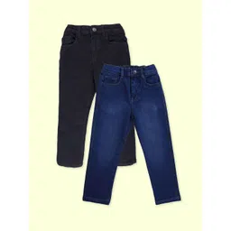 KiddoPanti Boys Pack Of 2 Comfort Regular Fit Mid-Rise Light Fade Stretchable Jeans-picture-49