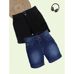 KiddoPanti Boys Pack Of 2 Denim Shorts-picture-44