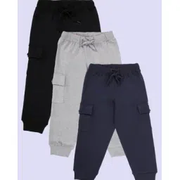 kiddopanti Boys Pack of 3 Cuffed Joggers with Cargo Pockets-picture-14