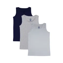 KiddoPanti Boys Pack Of 3 Pure Cotton Sleeveless Innerwear Vest AW24BVT005-N/GM/W-picture-11