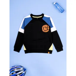 KiddoPanti Boys Printed Colourblocked Round Neck Sweatshirt-picture-40