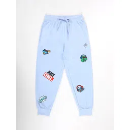 KiddoPanti Boys Printed Pure Cotton Jogger With Badge-picture-34