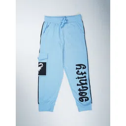 KiddoPanti Boys Printed Pure Cotton Mid-Rise Joggers-picture-17