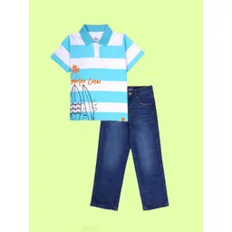 KiddoPanti Boys Printed Pure Cotton T-shirt With Trouser-picture-39