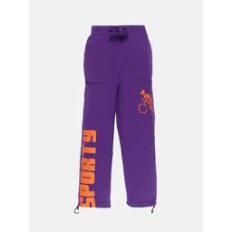 KiddoPanti Boys Purple CottonTrack Pants-picture-33