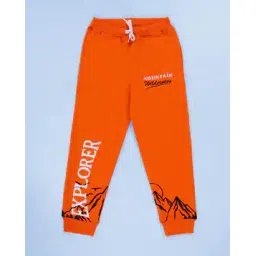 kiddopanti Boys Typographic Print Joggers with Drawstring-picture-10