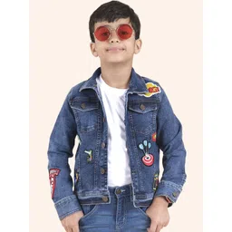 KiddoPanti Boys Washed Crop Denim Jacket Patchwork-picture-27
