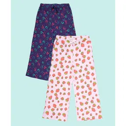 Kiddopanti Cotton Knit Pack Of 2 Striped & Guitar Printed Pajamas - White & Dark Purple-picture-14