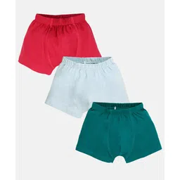 Kiddopanti Cotton Knit Pack Of 3 Solid Boxers - Red Ice & Teal Blue-picture-12