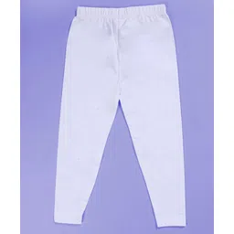 Kiddopanti Cotton Lycra Knit Stones Embellished Leggings - White image 3