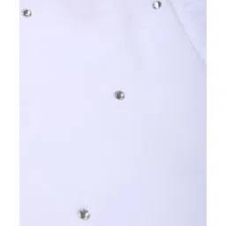 Kiddopanti Cotton Lycra Knit Stones Embellished Leggings - White image 4