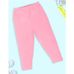 Kiddopanti Cotton Lycra Solid Capris - Baby Pink-picture-35