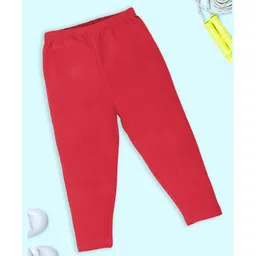 Kiddopanti Cotton Lycra Solid Capris - Dark Coral-picture-22