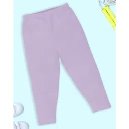 Kiddopanti Cotton Lycra Solid Capris - Lilac-picture-37