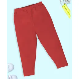 Kiddopanti Cotton Lycra Solid Capris - Red-picture-40