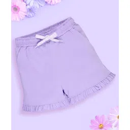 Kiddopanti Cotton Pack Of 2 Solid Shorts - Pink & Orchid image 5