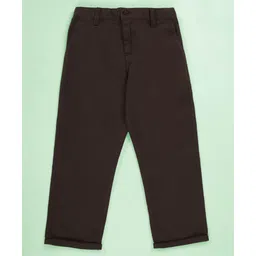 Kiddopanti Cotton Woven Solid Pant - Wine-picture-31