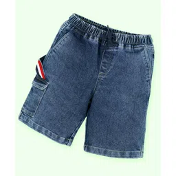 Kiddopanti Denim Side Taped Cargo Shorts - Light Blue-picture-26