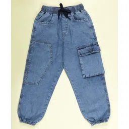 Kiddopanti Denim Solid Jogger FIt Jeans - Light Blue-picture-16