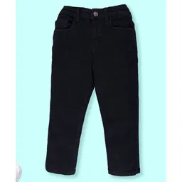 Kiddopanti Denim Woven Solid Jeans - Black-picture-27