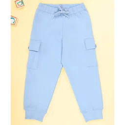 Kiddopanti Fleece Knit Solid Cargo Track Pants - Ink Blue-picture-30