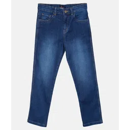 Kiddopanti Full Length Mild Wash Stretchable Denim Jeans - Blue-picture-17