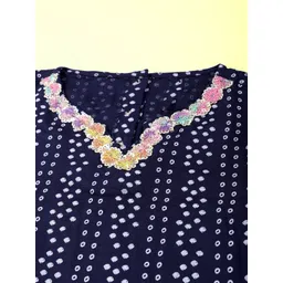 KiddoPanti Girls Bandhani Printed Regular Kurta image 5