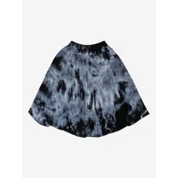 KiddoPanti Girls Black Tie & Dye Flared Skirt-picture-34