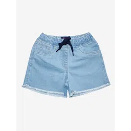 KiddoPanti Girls Blue Denim Shorts-picture-46