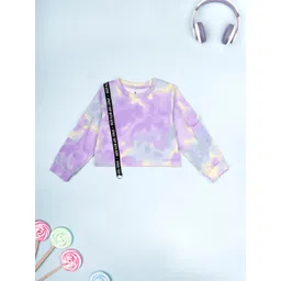 KiddoPanti Girls Dyed Round Neck Cotton Boxy T-shirt-picture-48