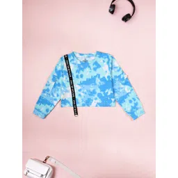 KiddoPanti Girls Dyed Round Neck Cotton Boxy T-shirt-picture-21