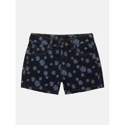 KiddoPanti Girls Floral Printed Denim Shorts-picture-38