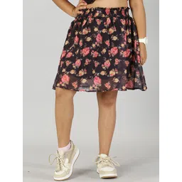 KiddoPanti Girls Floral Printed Flared Skirt-picture-48