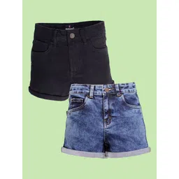 KiddoPanti Girls Pack Of 2 DenimShorts-picture-36
