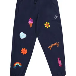 KiddoPanti Girls Pack Of 2 Printed Pure Cotton Joggers image 2