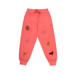 KiddoPanti Girls Pack Of 2 Printed Pure Cotton Joggers image 5