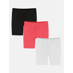 KiddoPanti Girls Pack Of 3 Mid-Rise Cycling Sports Shorts-picture-23