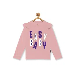 KiddoPanti Girls Pink Typography Printed Pure Cotton T-shirt-picture-17