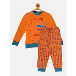 KiddoPanti Girls Printed Cotton T-Shirt with Pyjamas Set-picture-39