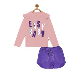 KiddoPanti Girls Printed Pure Cotton T-shirt with Shorts-picture-20