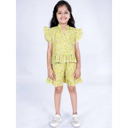 KiddoPanti Girls Printed Pure Cotton Top With Shorts-picture-49