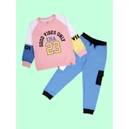 KiddoPanti Girls Printed Sweatshirt With Joggers-picture-29