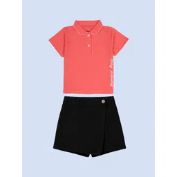 KiddoPanti Girls Printed T-shirt With Shorts-picture-15