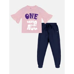 KiddoPanti Girls Printed T-Shirt With Track Pant-picture-27