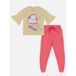 KiddoPanti Girls Printed T-Shirt With Track Pant-picture-28