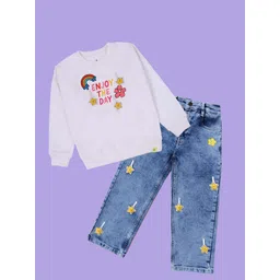 KiddoPanti Girls Printed T-Shirt With Trousers-picture-32